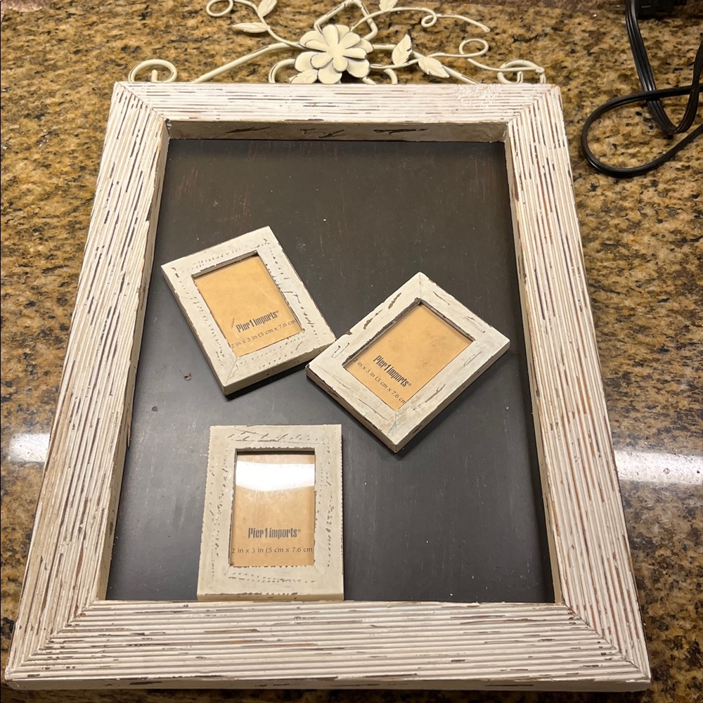Pier 1 Cream and Brown Multi-Photo Frame